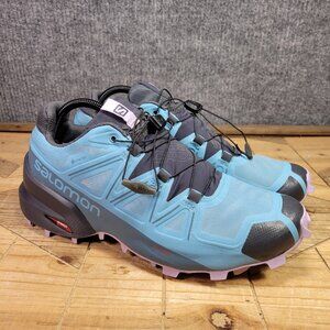 Salomon Speedcross 5 GTX Women's Size 10.5 Low Blue Trail Hiking Boots Shoes